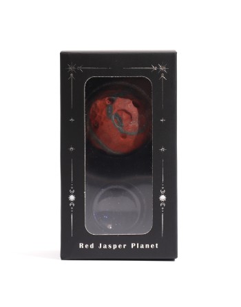 Jaspe Rouge Planet sur un Sola Goldstone Stand - 40mm (support 30x15mm)