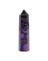 Tour d'obsidienne noire (environ 60-70 g 9cm) - Histoire Mystique -Violet Profond