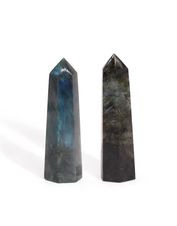 Points de labradorite de Madagascar (environ 63-93g 80-90mmx 25 mm)