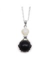 Pendentif mains de guérison en pierres précieuses - Agate noire