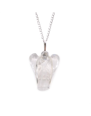 Pendentif ange gardien en pierres précieuses - Quartz de roche