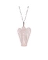 Pendentif ange gardien avec pierres précieuses - Quartz rose