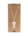 Pendentif ange gardien avec pierres précieuses - Quartz rose