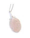 Collier de pierres précieuses enveloppées de cascade - Quartz rose brut