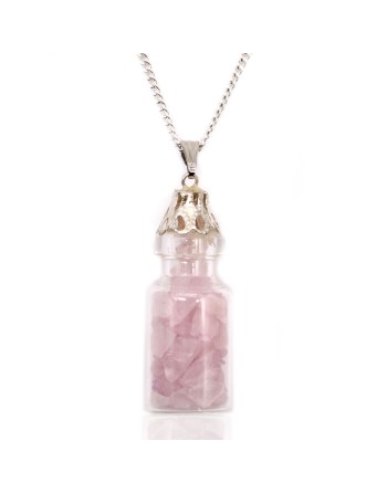 Collier de pierres précieuses embouteillées - Quartz rose