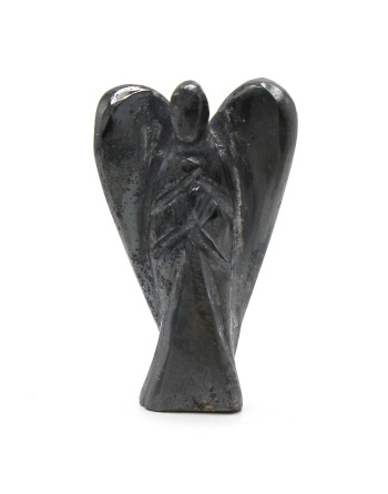 Ange en Pierre Précieuse Sculpté à la Main - Hématite