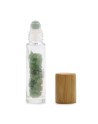 Bouteille Roll-On d'Huile Essentielle avec Gemme - Aventurine - Bouchon en Bois