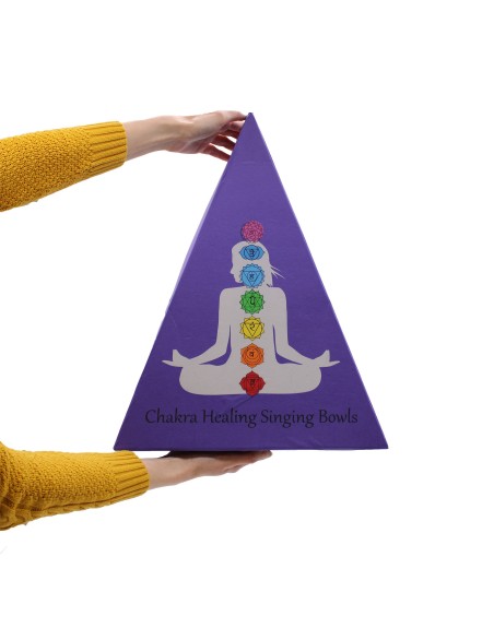 Coffret cadeau bol tibétain avec pyramide de chakras