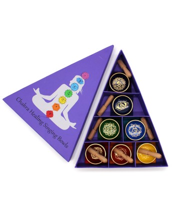 Coffret cadeau bol tibétain avec pyramide de chakras