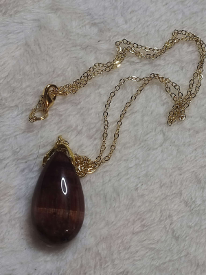 Pendentif goutte sautoir oeil de taureau AA