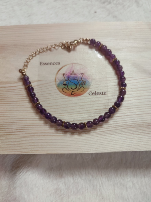 Bracelet Halo doré améthyste A