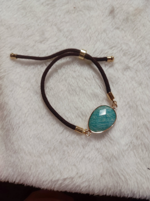 Bracelet cordon réglable amazonite Pérou A