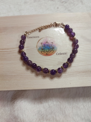 Bracelet Eira doré améthyste A