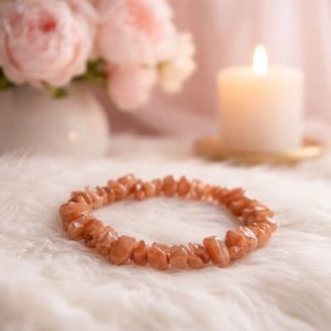 Bracelet baroque pierre de lune rose A