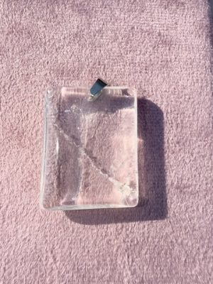Pendentif pierre plate rectangle cristal de roche AA