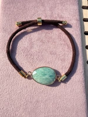 Bracelet cordon réglable amazonite Pérou A
