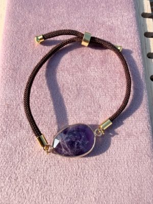 Bracelet cordon réglable améthyste Brésil A