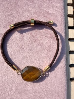 Bracelet cordon réglable œil de tigre A