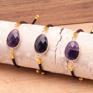 Bracelet Halo doré améthyste A