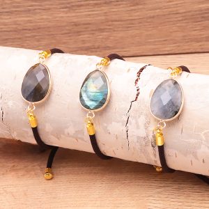 Bracelet Halo doré labradorite A