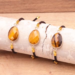 Bracelet Ona doré œil de tigre A