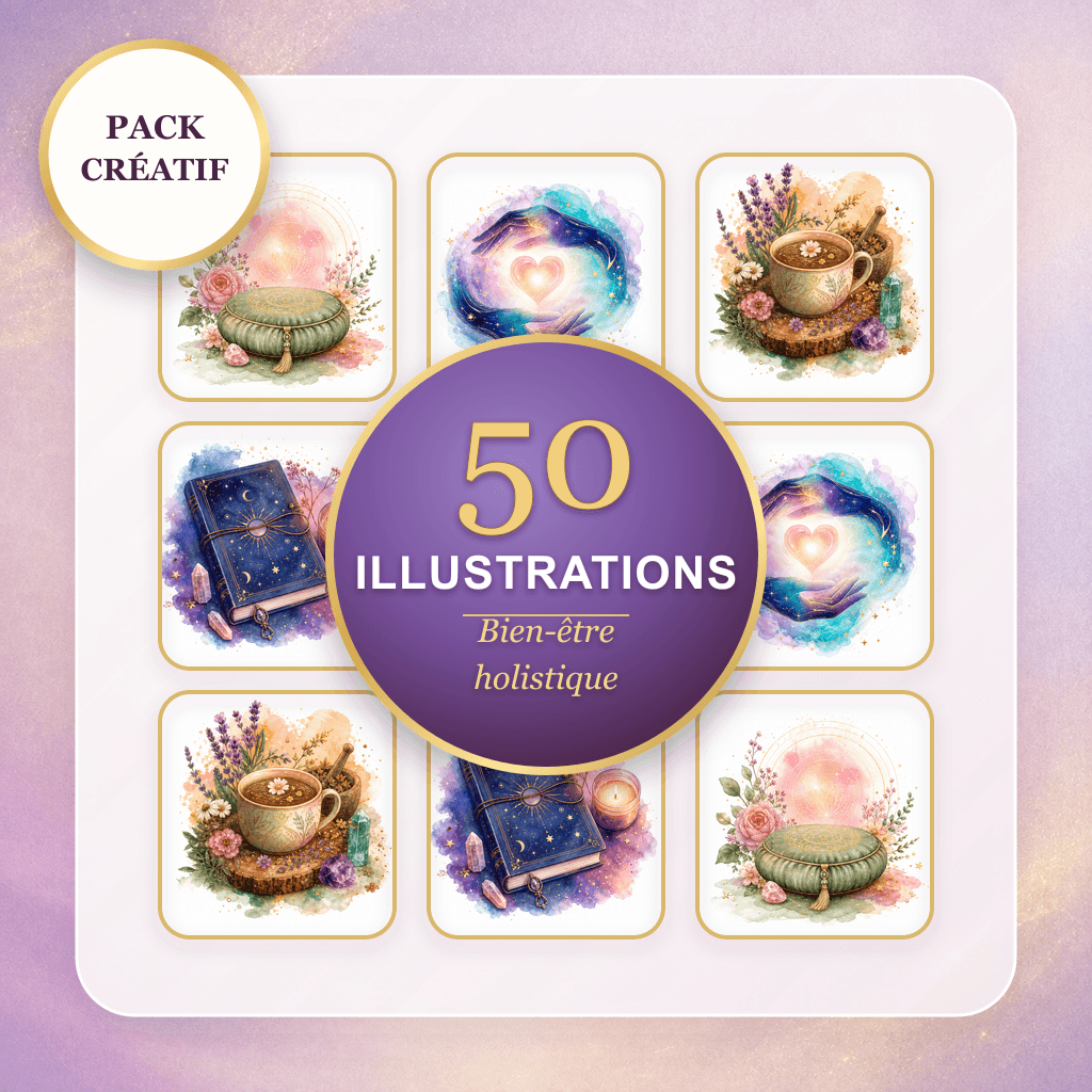 Aperçu de 50 Illustrations Bien-être holistique