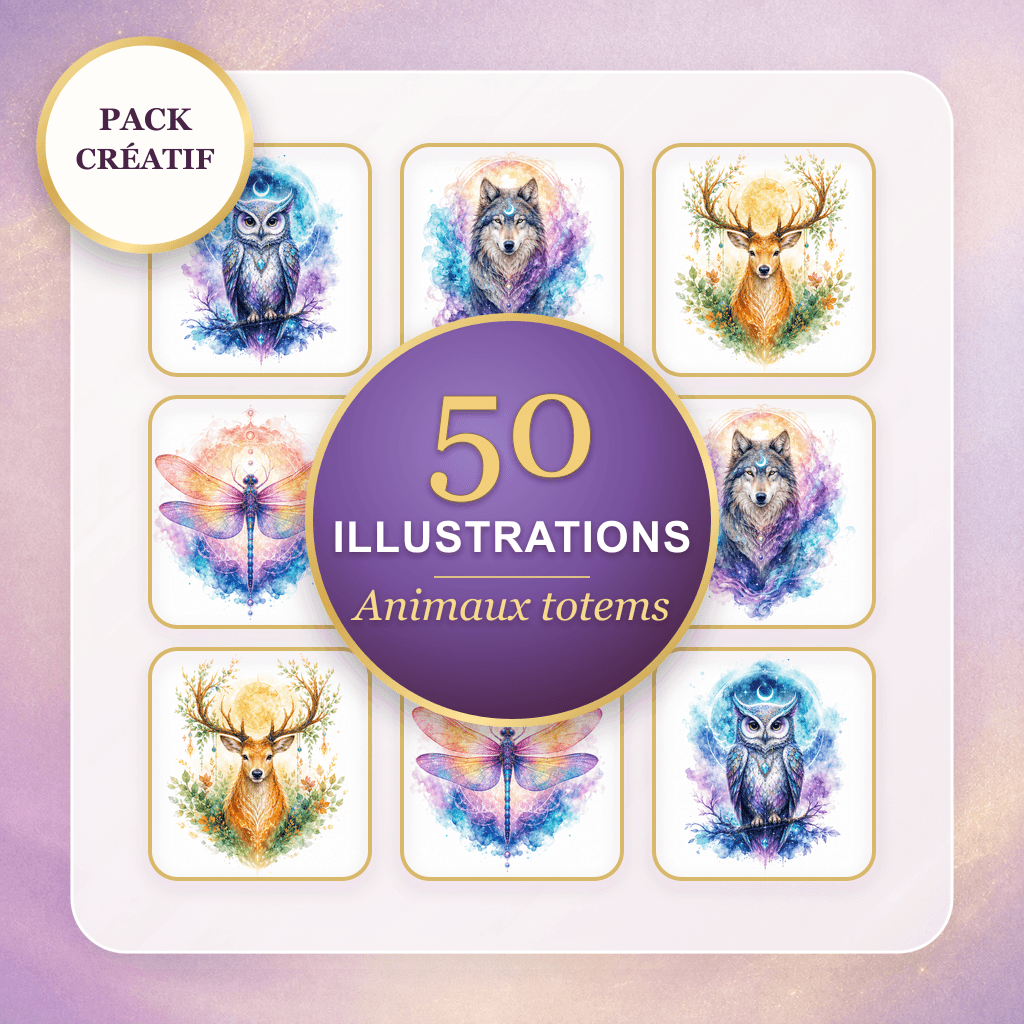 Aperçu de 50 Illustrations Animaux totems