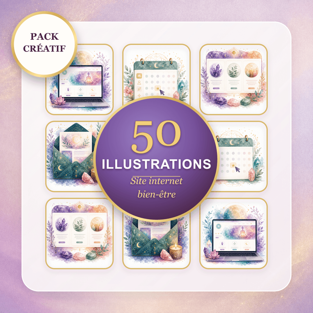 Aperçu de 50 Illustrations Site internet bien-être